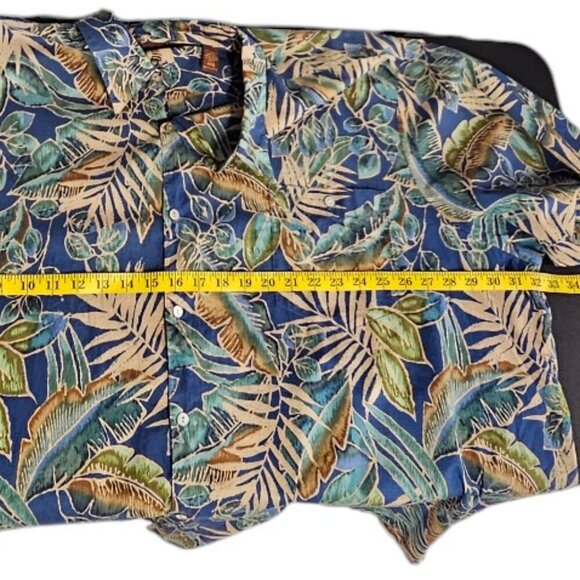 Tori Richard Mens Hawaiian Print Button Down Short Sleeve Shirt, Cotton, 4XB - Picture 4 of 7
